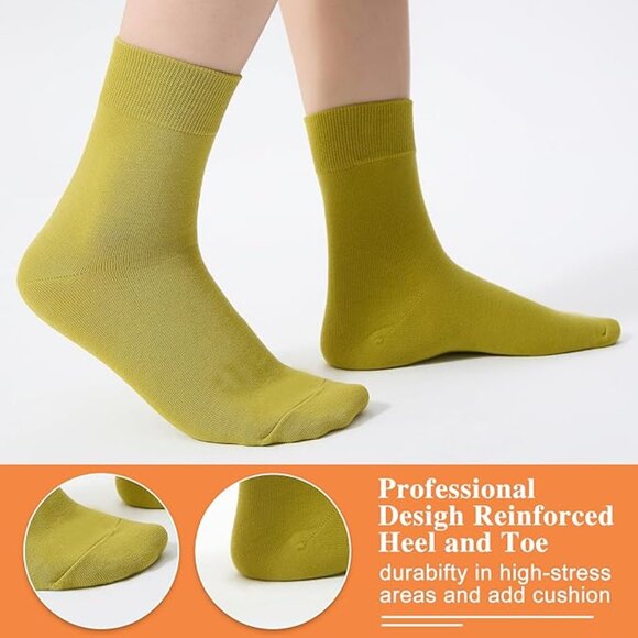 6pc Women's Thin Cotton Crew Socks - Soft Above Ankle Bootie Casual Dress Socks - Picture 6 of 10